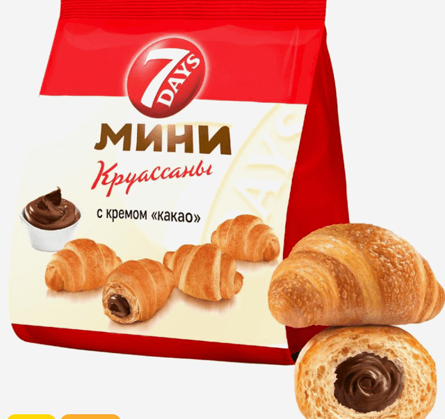 Мини круассаны 7Days с кремом Какао 265г