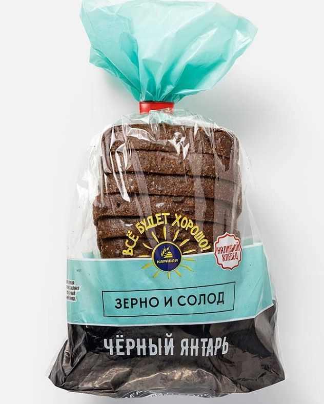 Хлебец ржано-пшеничный Каравай Чёрный янтарь нарезка 