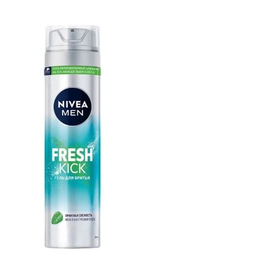 Гель для бритья NIVEA MEN Fresh Kick приятная свежесть с мятой, 200 мл