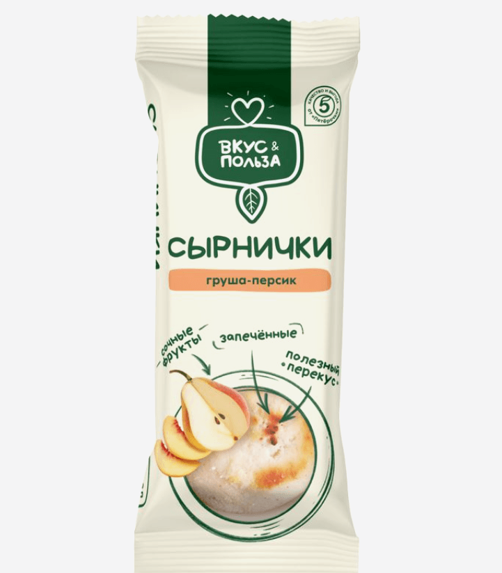 Сырнички Вкус & Польза с грушей и персиком