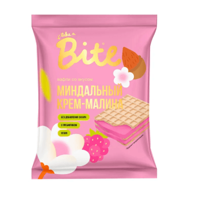 Вафли Take a Bite Малина миндальный крем без сахара, 30 г