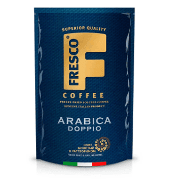 Кофе растворимый Fresco Arabica Doppio сублимированный с добавлением молотого, 190 г