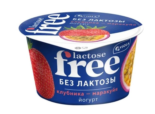 Йогурт густой Viola Lactose Free клубника маракуйя безлактозный 2,7%