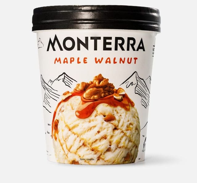 Мороженое Monterra, с кленовым сиропом и грецким орехом