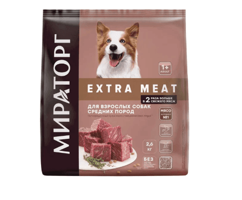 Сухой корм для собак средних пород «Мираторг» с говядиной Black Angus, 2,6 кг