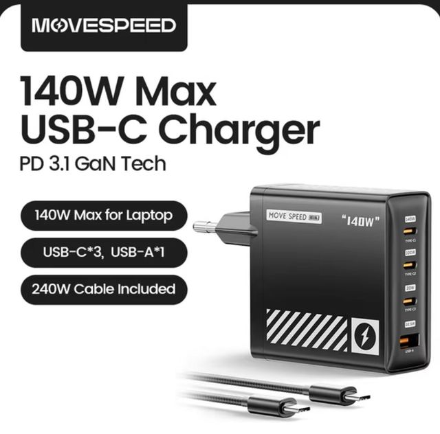 Зарядное устройство MOVESPEED PD3.1 USB-C 140 Вт 