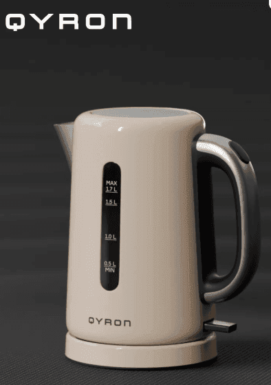 Чайник электрический QYRON KS601 GC, нержавеющая сталь, 1.7 л