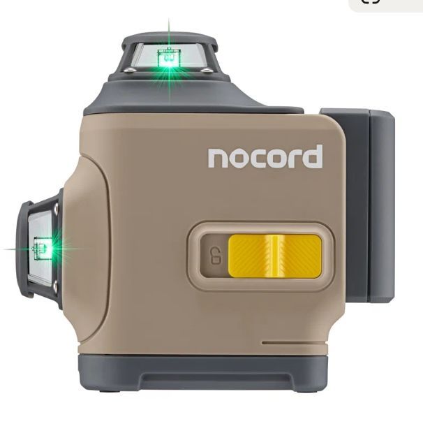 Уровень лазерный Nocord, 3х360, с аксессуарами в сумке, зеленый луч, NCL.3P. A1