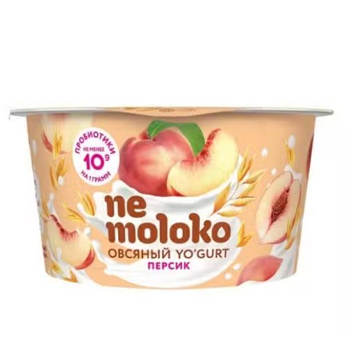 Растительный аналог йогурта Nemoloko овсяный с персиком 5% 130 г