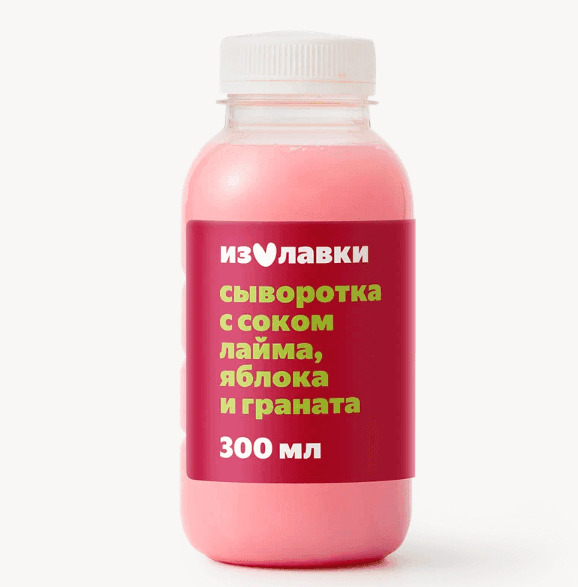 Напиток сывороточный «Из Лавки» с соком яблоко-гранат-лайм 300 мл