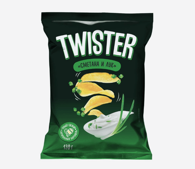 Чипсы Twister Картофель хрустящий Сметана и лук 130г