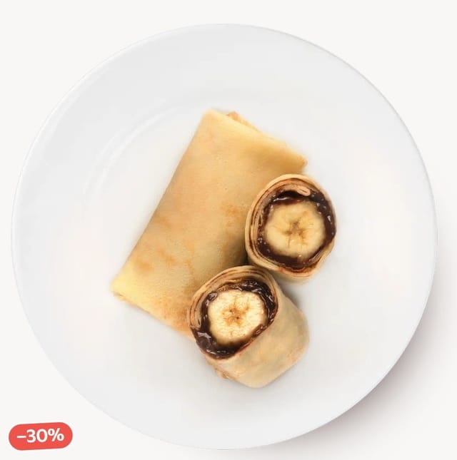 Блинчики с бананом и пастой из орехов и какао «Азбука вкуса» 180 г