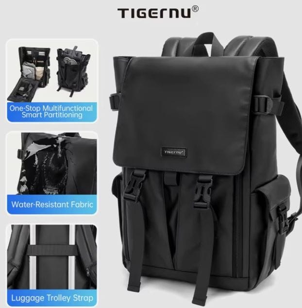 Рюкзак Tigernu из натуральной кожи для ноутбука 15,6 дюйма