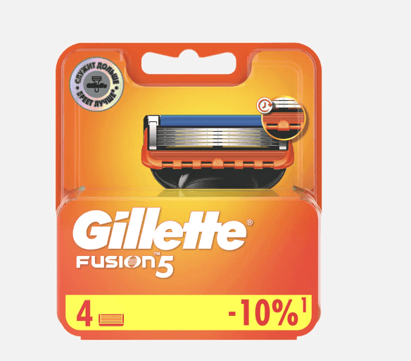 Сменные кассеты для бритья 4шт. Gillette FUSION