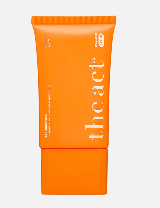 Солнцезащитный крем для лица SPF 50 The Act sunscreen