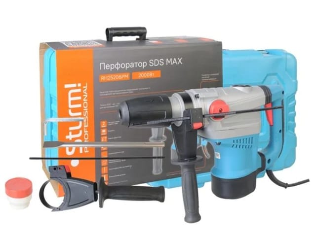 Перфоратор Sturm SDS-MAX 2000Вт, 12Дж, 3900уд/мин, 560об/мин, 2 режима, кейс RH25206PM