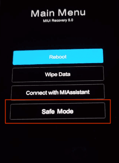 safe mode xiaomi