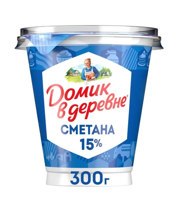 Сметана Домик в деревне 15% 300г