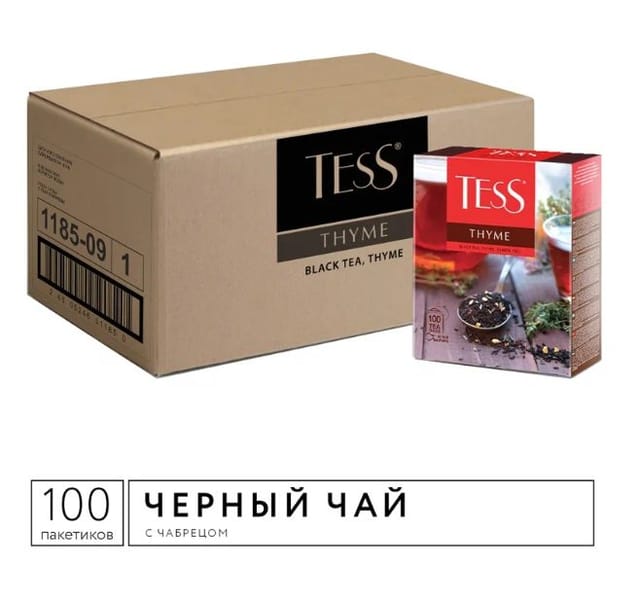 Чай черный Tess Thyme в пакетиках, 1.35 кг