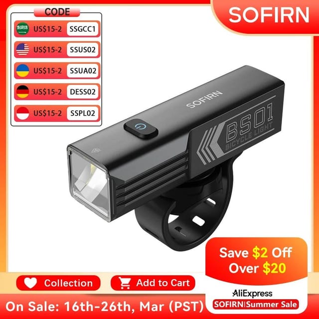  Фонарь для велосипеда Sofirn BS012000lm