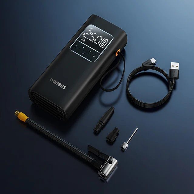 Беспроводной автомобильный компрессор Baseus SuperMini Pro с цифровым дисплеем