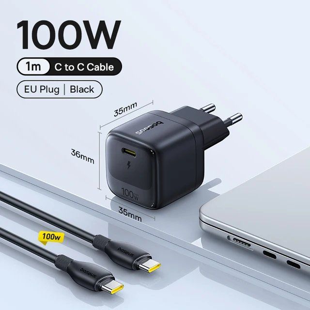 Сетевое зарядное устройство Baseus EnerFill 100 Вт GaN USB-C
