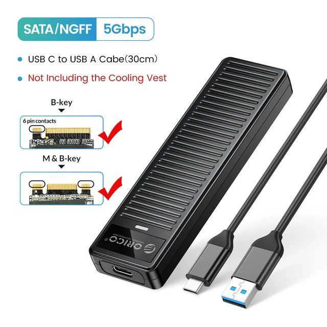 Внешний корпус для SSD M.2 NVMe/SATA Orico ORICO-PDDM2 10 Гбит/с USB 3.2 Gen2