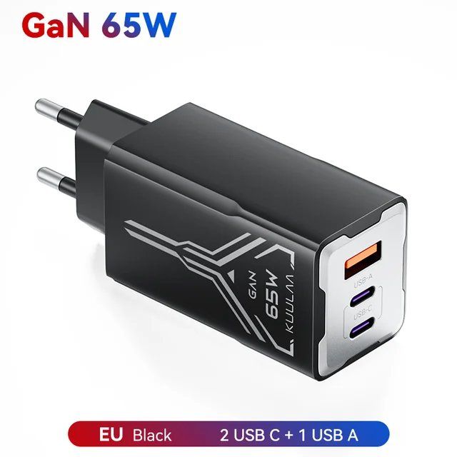 Зарядное устройство KUULAA 65 Вт GaN типа C Quick Charge 4.0 3.0 PD