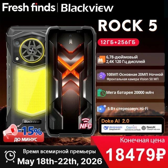Смартфон Blackview Rock 5, 6/256ГБ, 12/256ГБ