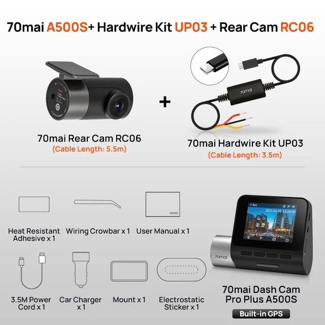 Видеорегистратор 70mai Dash Cam Pro Plus A500S 1944P