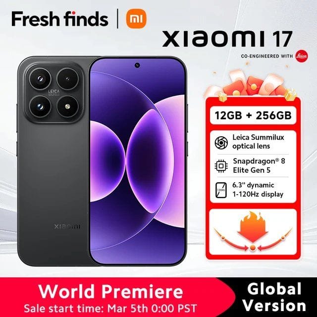 Скидка по купону на смартфон Xiaomi 17, 12/256ГБ global на AliExpress