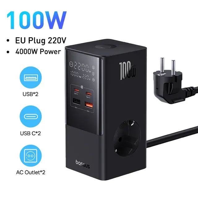 Baseus 100W USB-зарядное устройство 6 в 1