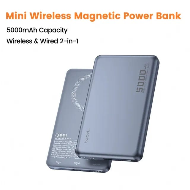 PowerBank Toocki PB04B 5000 мА*ч PD 20 Вт Magsafe 15 Вт 