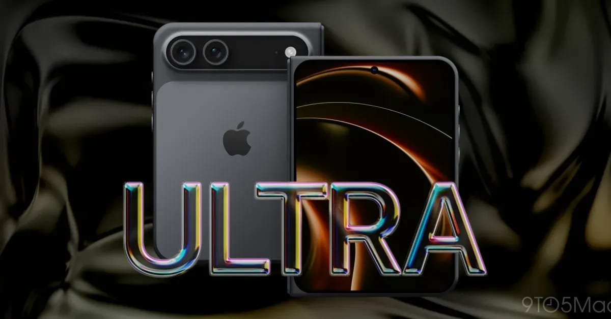 Складной iPhone Ultra (концепт): смартфон в разложенном виде с большим экраном