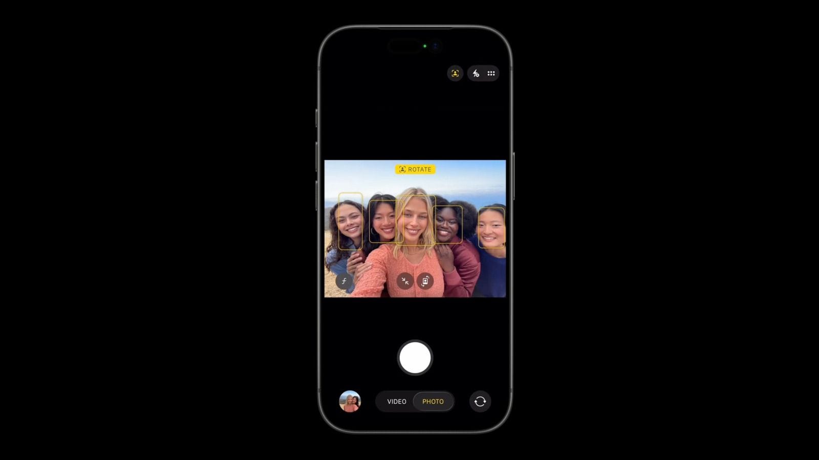Интерфейс приложения «Камера» на iPhone