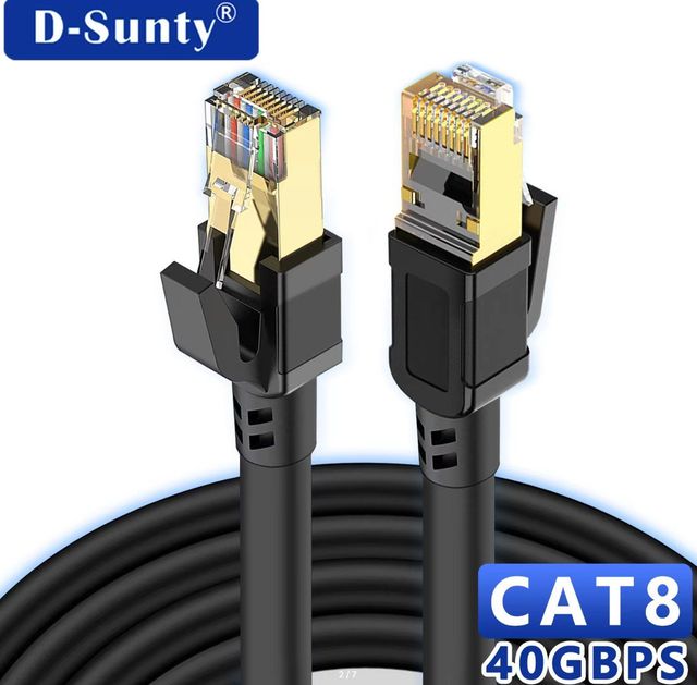 Высокоскоростной Ethernet-Кабель Cat 8, 40 Гбит/с, 2000 МГц, SFTP, RJ45