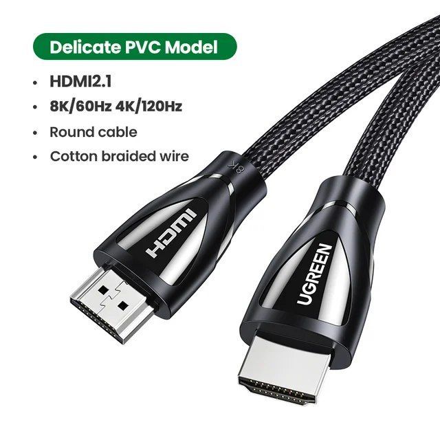 Кабель UGREEN HDMI 2.1 кабель 8K 60 Гц 48 Гбит/с  ноутбук проектор PS4 PS5