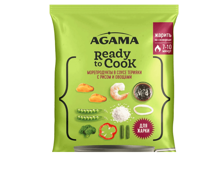 Морепродукты Agama в соусе терияки с рисом и овощами 320г