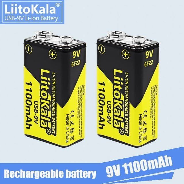 Kитий-ионная батарея LiitoKala USB-9V 1100 мАч