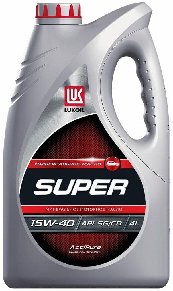 Масло моторное LUKOIL SUPER 15W-40, минеральное, API SG/CD, 4 л