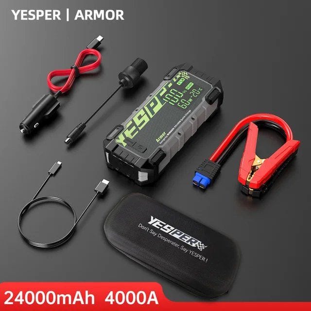 Пусковое устройство бустер YESPER 20000 mAh 3000A 12 В с подогревом