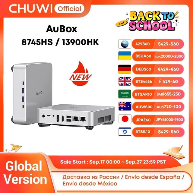 Мини-ПК Chuwi AuBox R7-8745HS 13900HK 16GB 512GB