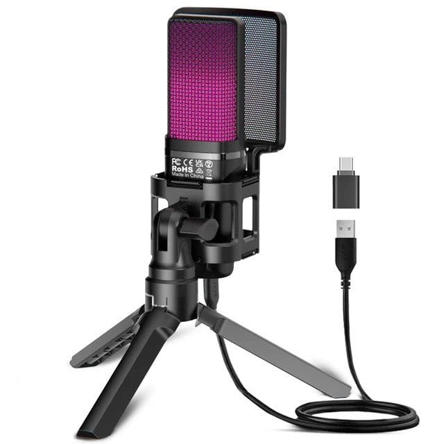 Конденсаторный микрофон Haomuren A68 RGB USB