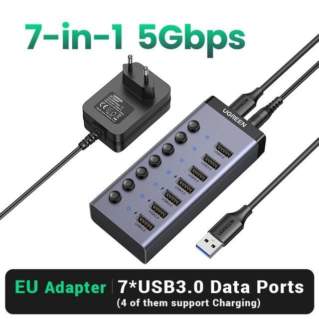 USB-концентратор UGREEN 7 портов USB 3.0